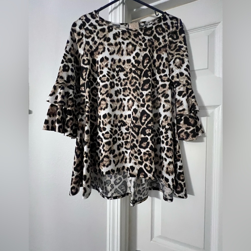 Zadie B’s Leopard Print Flared Sleeve Top
